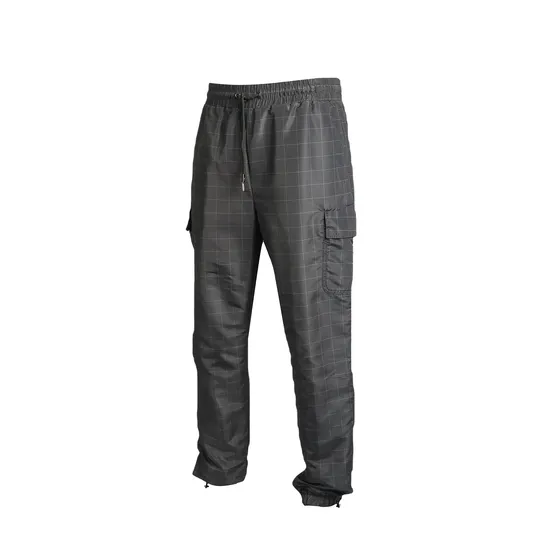 Hot Sales Solid Color Reseau Pants Drawstring Loose Casual Cargo Pants Trousers Men 