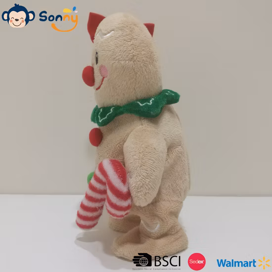 Plush Toy Factory Recording Repeating and Walking Plush Ginger Man